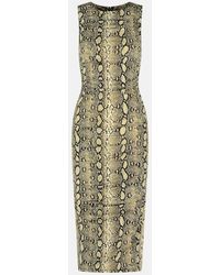 MICHAEL Michael Kors - Snake Print Viscose Blend Dress - Lyst