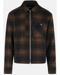 Moncler - And Check Wool Blend Jersey Zip Shirt - Lyst
