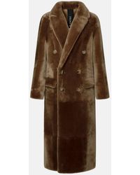 Blancha - Long Leather Fur Coat - Lyst
