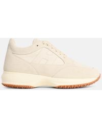Hogan - Interactive' Ivory Suede Sneakers - Lyst