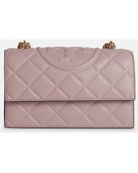 Tory Burch - 'Flaming' Lilac Leather Crossbody Bag - Lyst