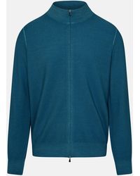 Gran Sasso - Turquoise Wool Cardigan - Lyst