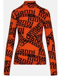 Ganni - Lyocell Blend Turtleneck Sweater - Lyst