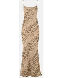 ANDAMANE - Snake Print 'Ninfea' Polyester Dress - Lyst