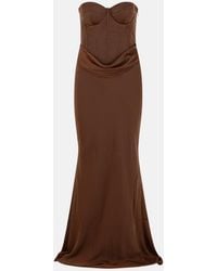 ROTATE BIRGER CHRISTENSEN - Long Dress With Corset - Lyst