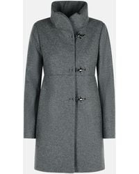 Fay - Graphite Wool Blend Coat - Lyst
