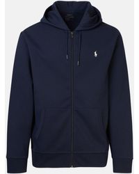 blue and black polo hoodie