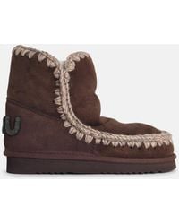 Mou - 'Eskimo 18 Glitter Logo' Suede And Pepper Ankle Boots - Lyst