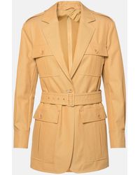 Max Mara - 'pacos' Cotton Leather Jacket - Lyst