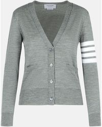 Thom Browne - '4-bar' Virgin Wool Cardigan - Lyst