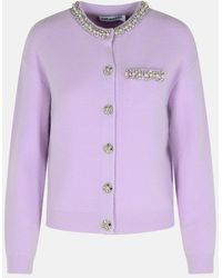 Self-Portrait - 'crystal' Lilac Viscose Blend Sweater - Lyst