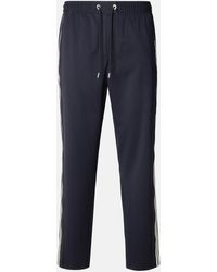 Moncler - Virgin Wool Blend Sporty Pants - Lyst