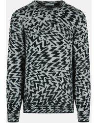 Laneus - Two-Tone Wool Blend Sweater - Lyst