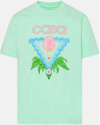 CASABLANCA Sea Cotton Memphis T-shirt - Green