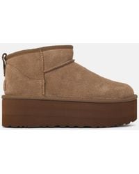 UGG - 'Classic Ultra Mini Platform' Suede 'Light Bronze' Boots - Lyst