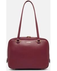 Jil Sander - Medium 'Vision' Burgundy Leather Bag - Lyst