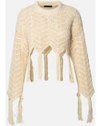 Alanui - Linen Blend Cropped Sweater - Lyst