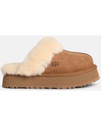 UGG - 'Disquette' Chestnut Suede Slippers - Lyst