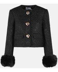 Self-Portrait - Wool Blend Jacket - Lyst