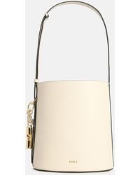 Furla - Cream Leather 'Roxie' Bucket Bag - Lyst