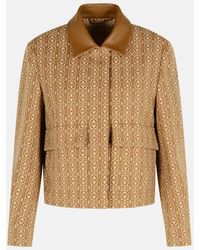 Max Mara - 'viborg' Camel Cotton Jacquard Jacket - Lyst