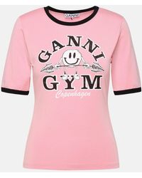 Ganni - 'gym' Lyocell Blend T-shirt - Lyst