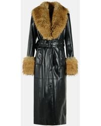 Stand Studio - 'Estella' Faux Leather Trench Coat - Lyst