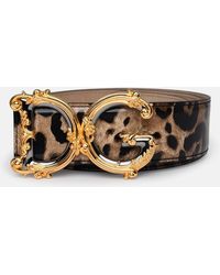 Dolce & Gabbana - Dg Girls Two-tone Glossy Calf Leather Belt - Lyst