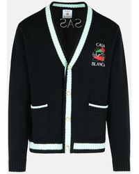 CASABLANCA - 'mountain Temple' Merino Wool Embroidered Cardigan - Lyst