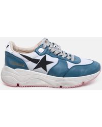 Golden Goose - Running Sole Two-color Leather Blend Sneakers - Lyst