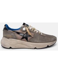 Golden Goose - Running Sole Sneakers In Suede And Colored Fabric - Lyst