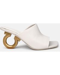 Ferragamo - Astro Sandals In Ivory Leather - Lyst