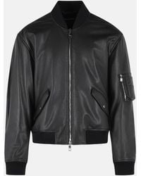 Dolce & Gabbana - Leather Bomber Jacket - Lyst