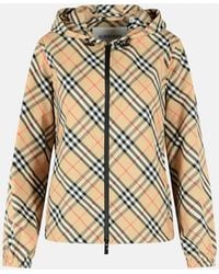 Burberry - Salcombe Check Sabbia Polyester Jacket - Lyst