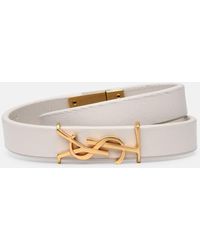 Saint Laurent - Opyum Ivory Leather Bracelet - Lyst