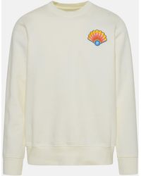 Casablancabrand - Cream Cotton Sweatshirt - Lyst