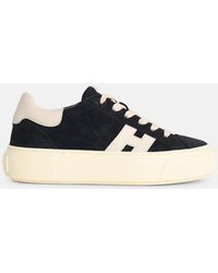 Hogan - 'H705' Dark Leather Sneakers - Lyst
