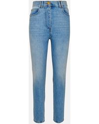 Jeans in denim di cotone grigio chiaro di Balmain in Grigio | Lyst
