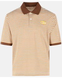 Marni - Two-Tone Linen Blend Polo Shirt - Lyst