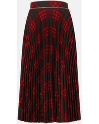 Burberry - 'Check' Long Wool Blend Skirt - Lyst