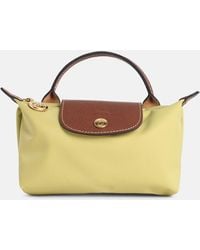 Longchamp - Pistachio Clutch Bag With 'le Pliage Original Tela' Handle - Lyst