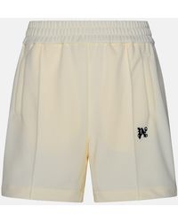 Palm Angels - Track Bermuda Shorts In Ivory Polyester - Lyst