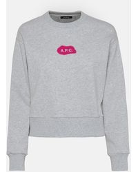 A.P.C. - Sibylle Gray Cotton Sweatshirt - Lyst