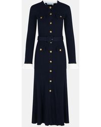Self-Portrait - Blue Wool Blend Dress - Lyst