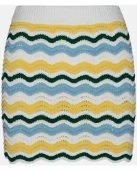 Casablanca - 'boucle Wave' Skirt In Multicolour Cotton Blend - Lyst