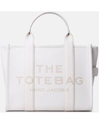 Marc Jacobs - Cream Leather Midi Tote Bag - Lyst