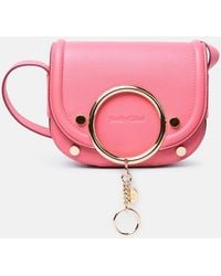 See By Chloé - See By Chloé Small 'mara' Pink Cowhide Crossbody Bag - Lyst