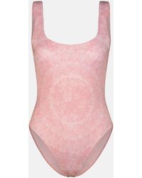 Versace - 'barocco' One-piece Swimsuit In Polyester Blend - Lyst