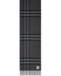 Burberry - 'Mu Giant Check' Dark Cashmere Scarf - Lyst