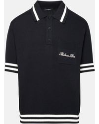 Balmain - ' Iconica' Cotton Blend Polo Shirt - Lyst